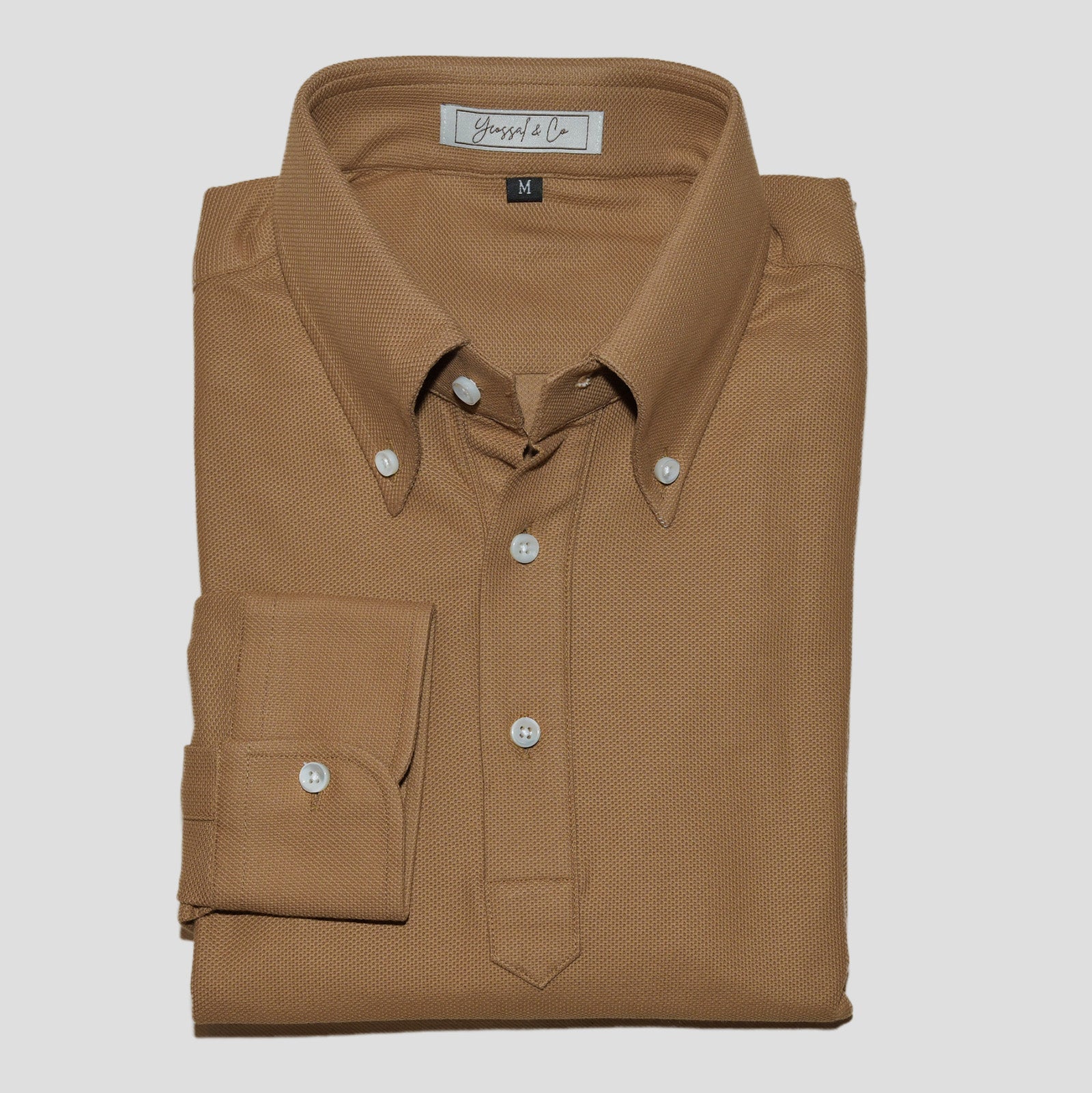 Button Down Pique Cotton Polo Shirt - Yeossal & Co