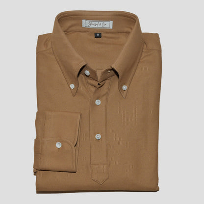 Button Down Pique Cotton Polo Shirt - Yeossal & Co