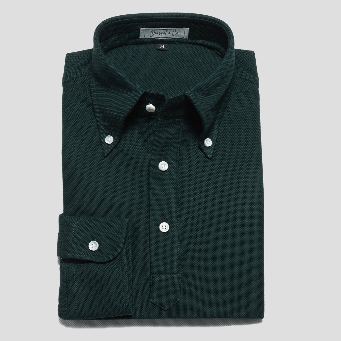 Button Down Pique Cotton Polo Shirt - Yeossal & Co