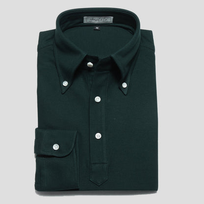 Button Down Pique Cotton Polo Shirt - Yeossal & Co