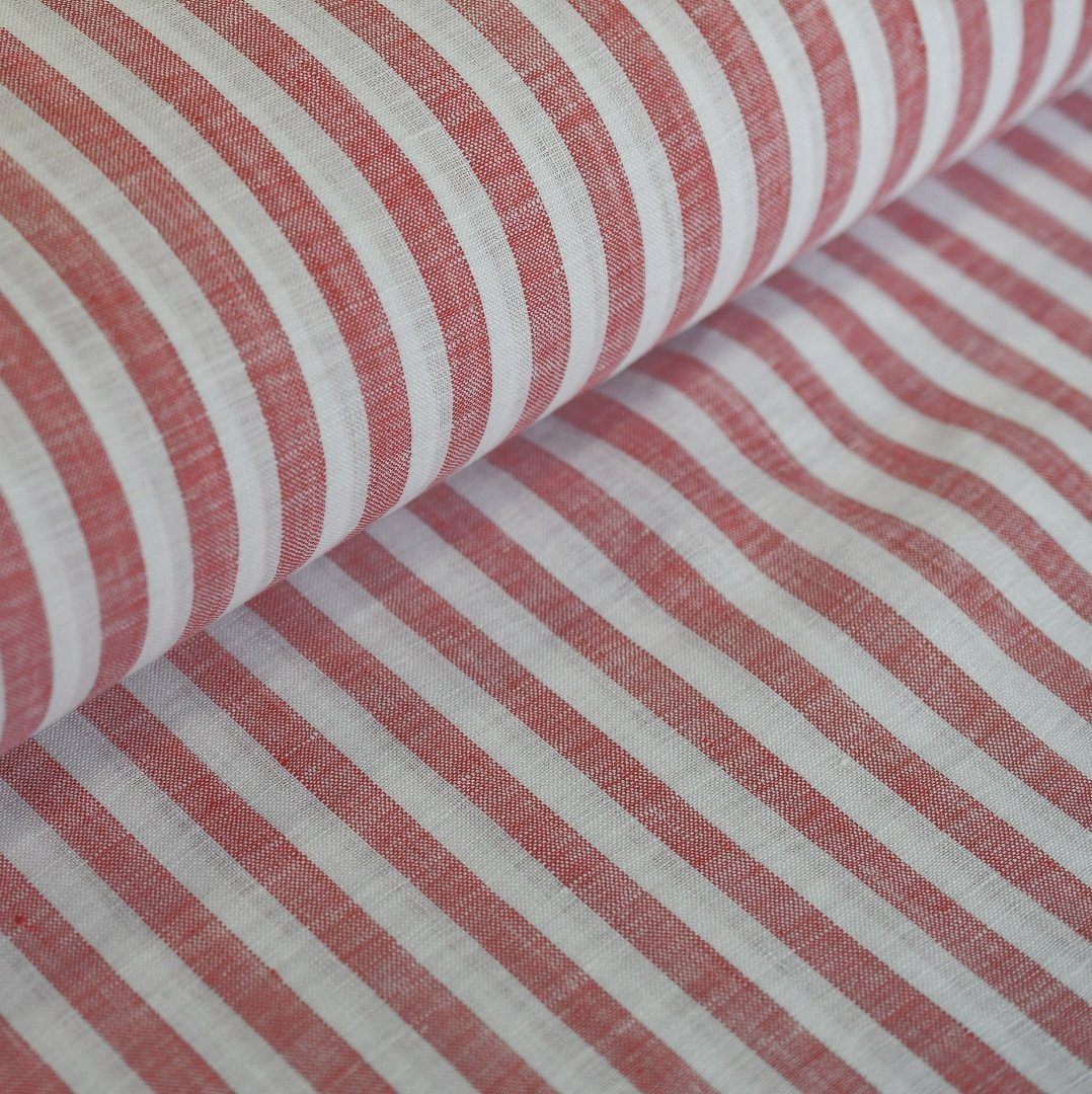 Carlo Bassetti Red Flash Striped Linen Shirt - Yeossal & Co