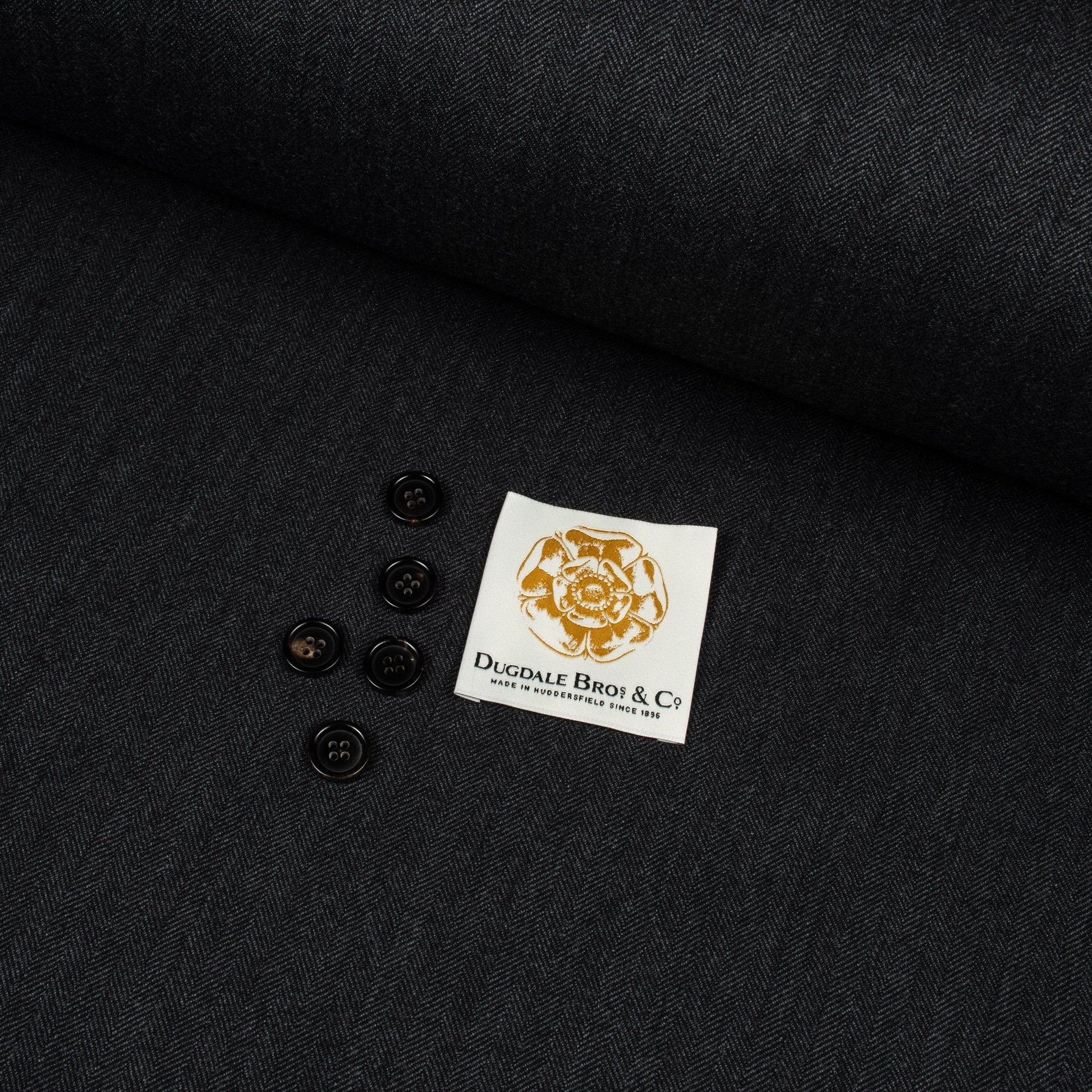 Charcoal Marle Herringbone Flannel Custom Trousers - Yeossal & Co