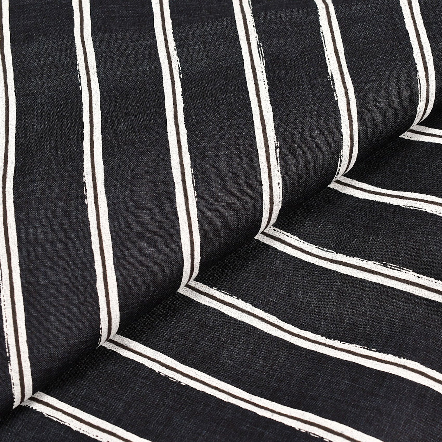 Thomas Mason Navy/Silver/Black Stripes Linen Shirt