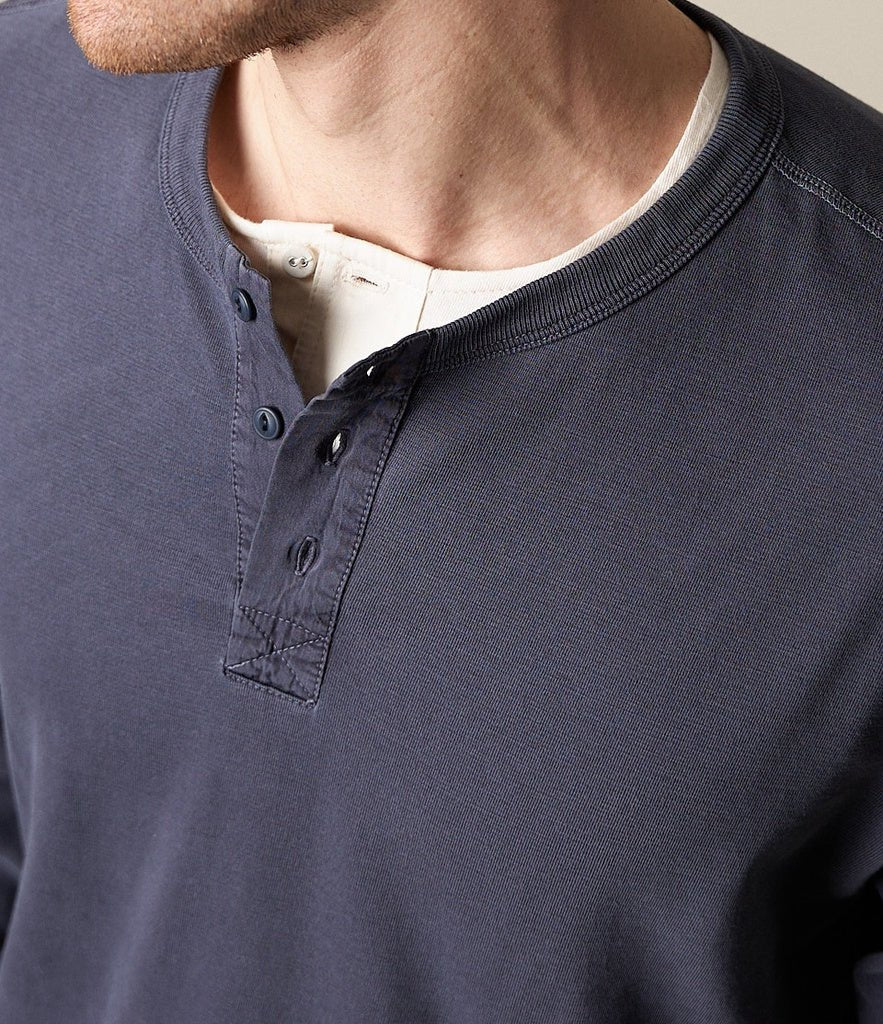 Good Originals Men's Loopwheel Henley Vintage Wash - Yeossal & Co