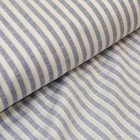 Havana Blue Stripe Cotton - Linen Shirt - Yeossal & Co