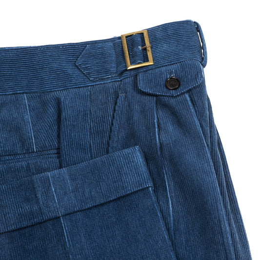 Indigo Corduroy Custom Trousers - Yeossal & Co