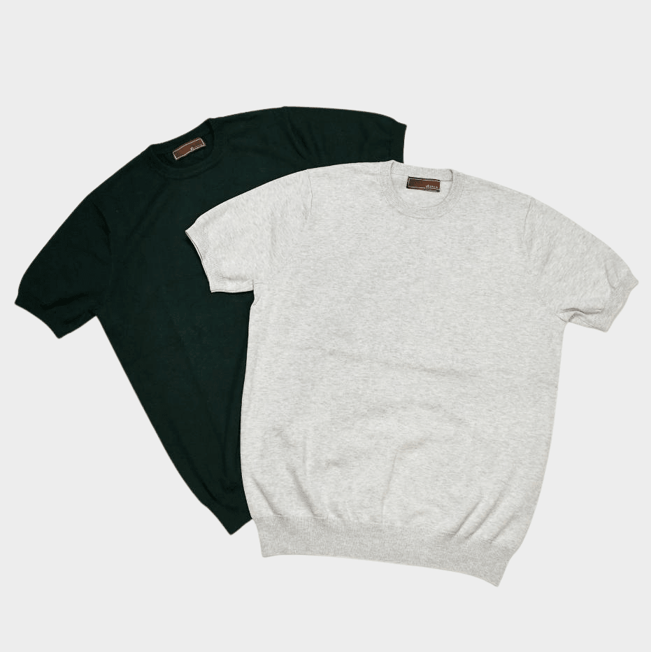 Knitted Cashmere Blend Round Neck T-shirt - Yeossal & Co