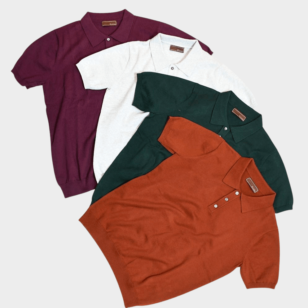Knitted Cashmere Blend Short Sleeve Polo - Yeossal & Co