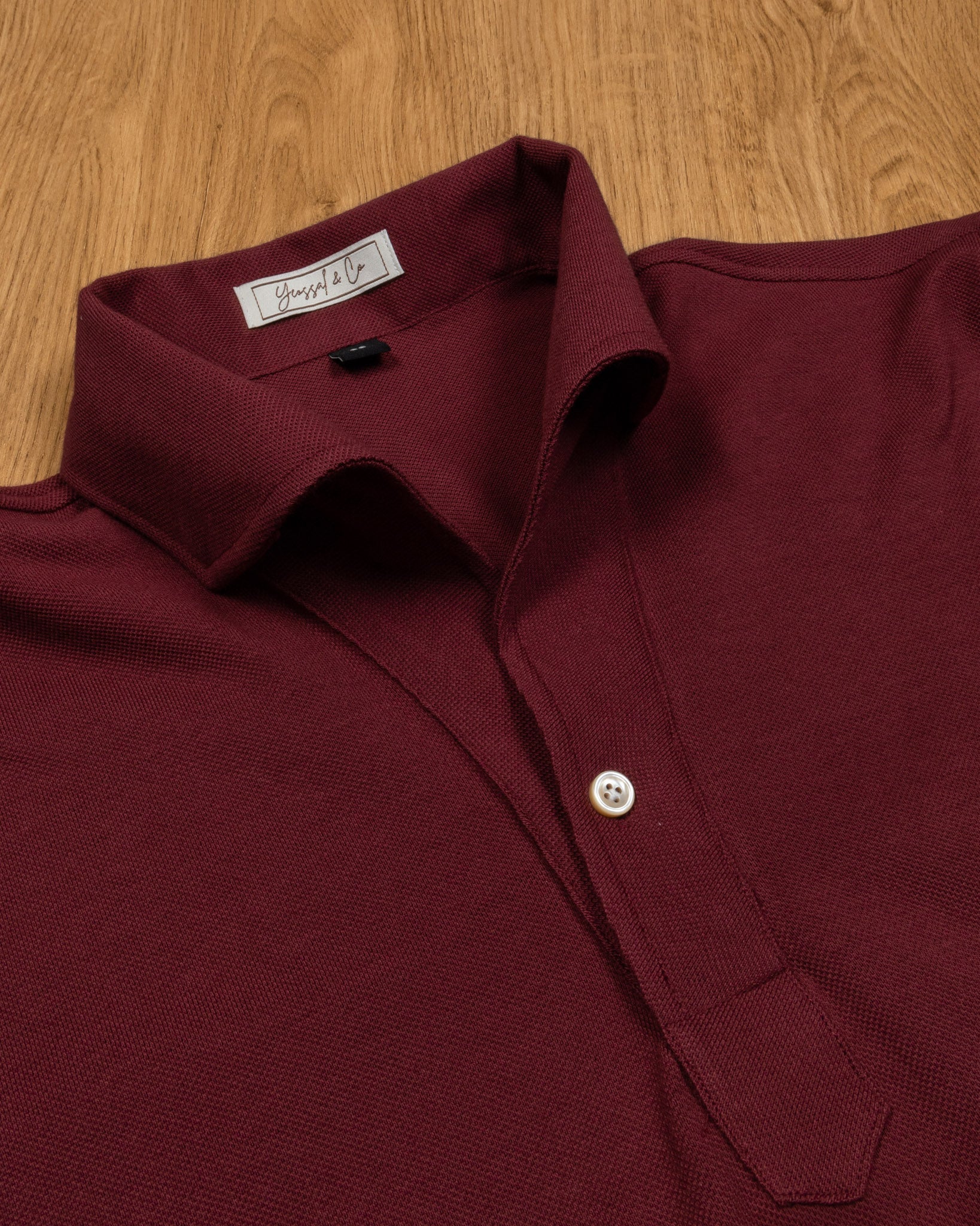 Maroon Stretch - Cotton Pique Polo Shirt MFC0407 - Yeossal & Co