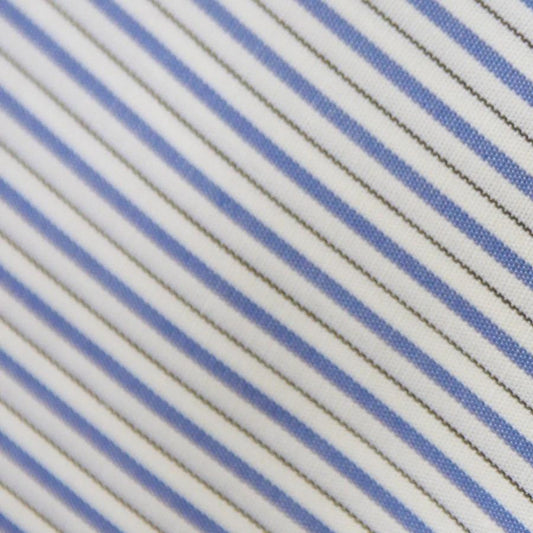 Monti Double Stripe Blue/Black Cotton Shirt - Yeossal & Co