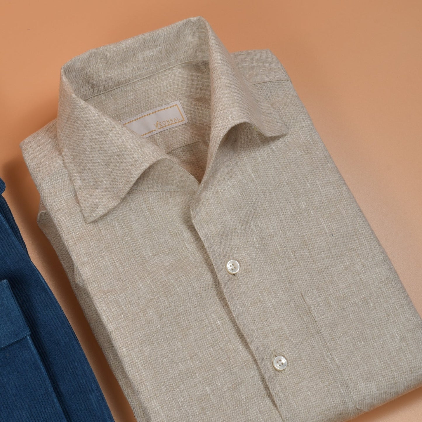 Oatmeal Linen Custom Shirt - Yeossal & Co