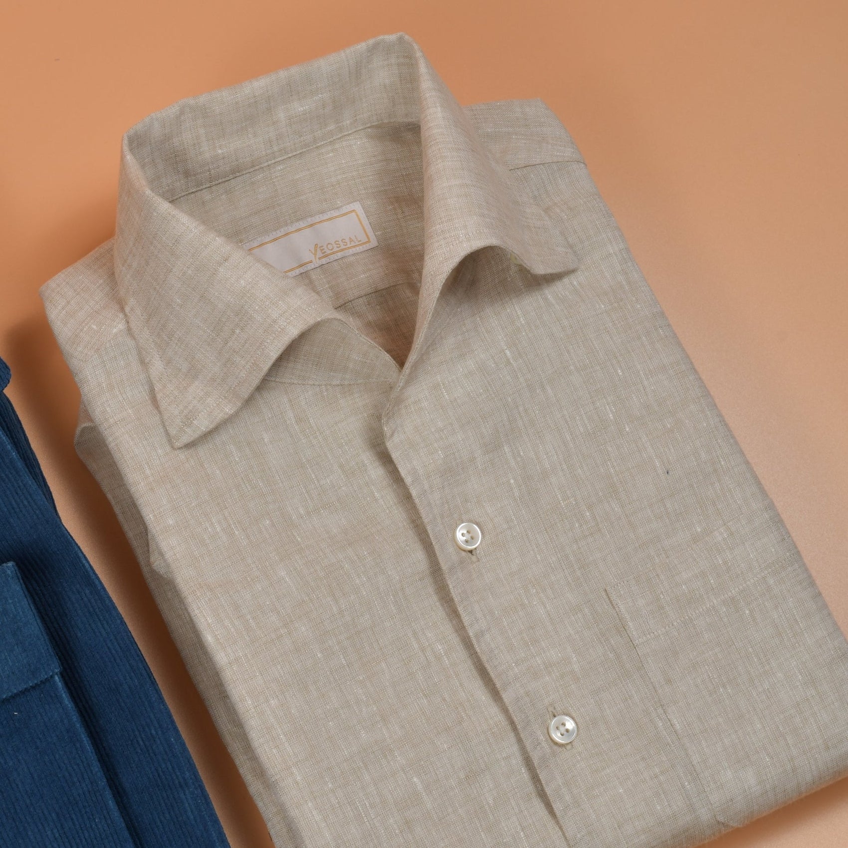 Oatmeal Linen Custom Shirt - Yeossal & Co