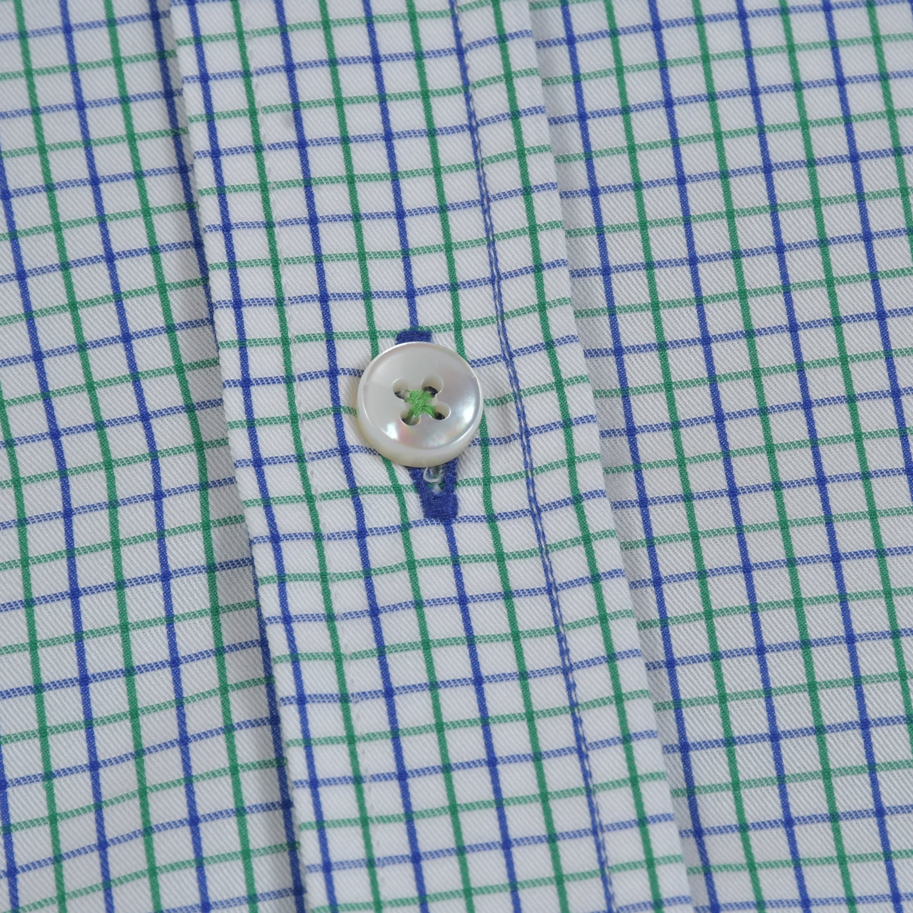 [Open Box - Like New] Navy/Green Plaid Shirt - SS004 - Yeossal & Co