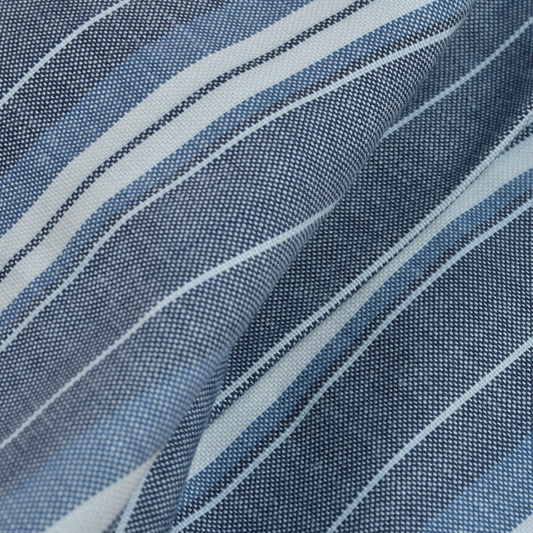 [Open Box - Like New] Thomas Mason Indigo/White Multi - Stripes Shirt - SS005 - Yeossal & Co