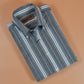 [Open Box - Like New] Thomas Mason Indigo/White Multi - Stripes Shirt - SS005 - Yeossal & Co