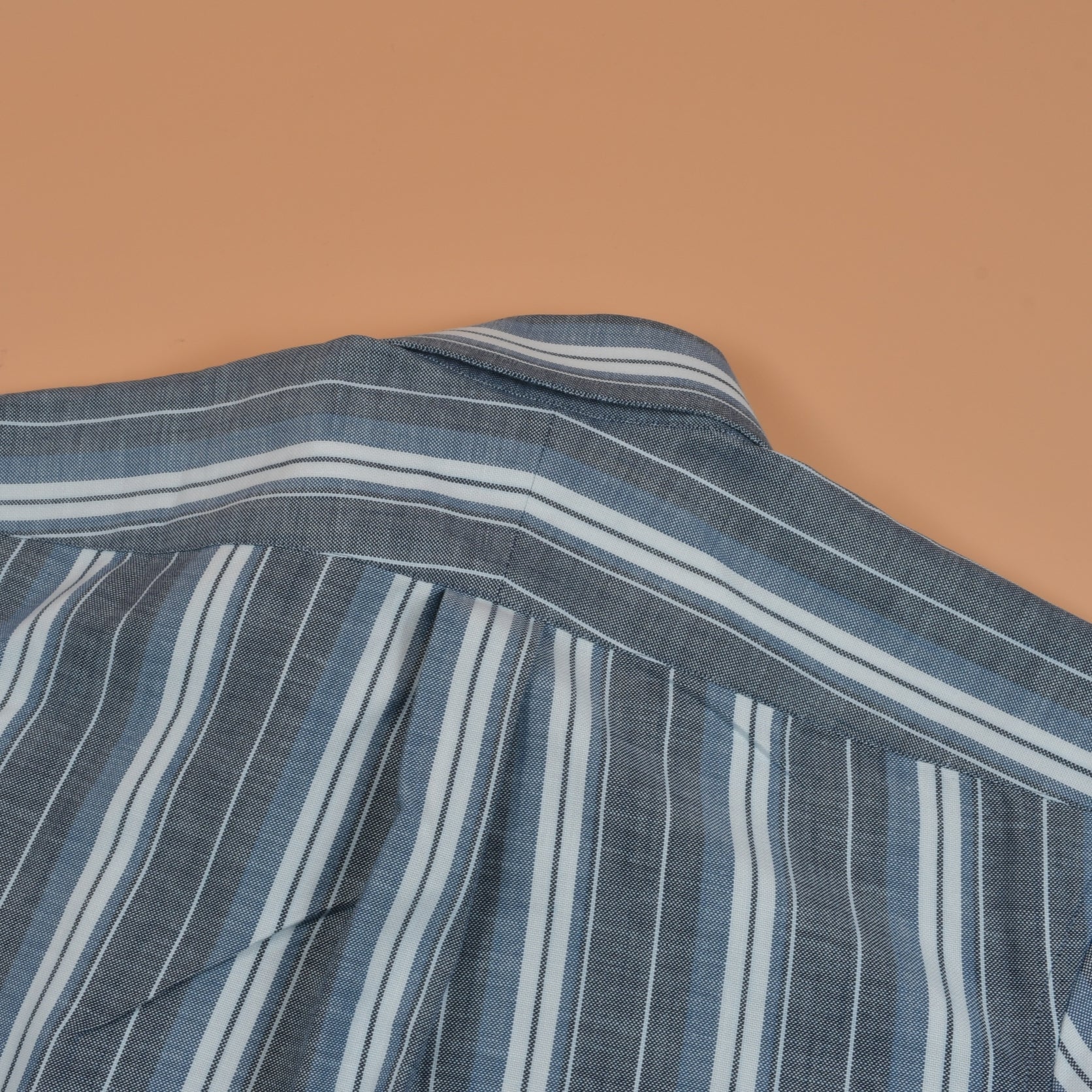 [Open Box - Like New] Thomas Mason Indigo/White Multi - Stripes Shirt - SS005 - Yeossal & Co