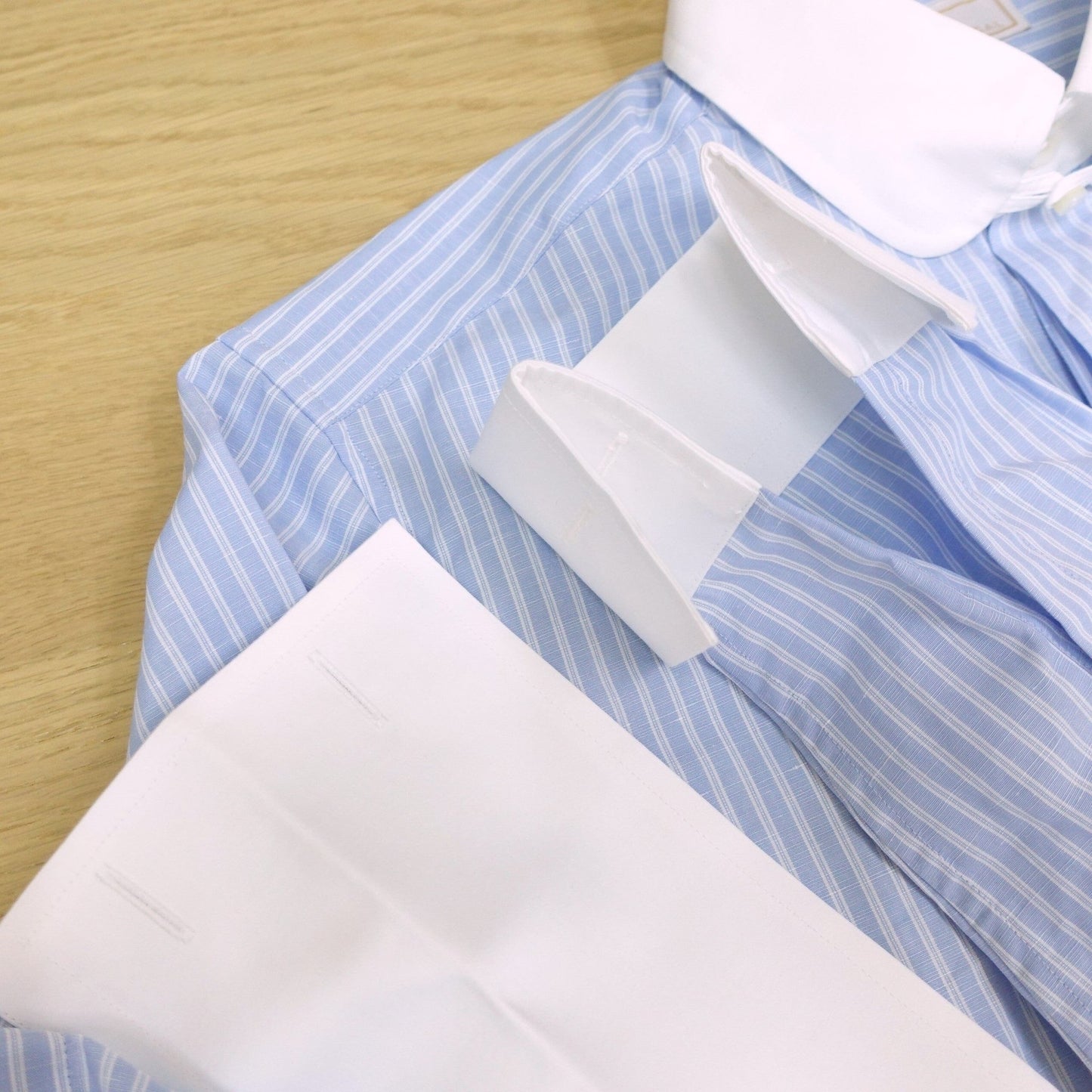 [Sample] Blue Reverse Stripe Shirt - SS032 - Yeossal & Co