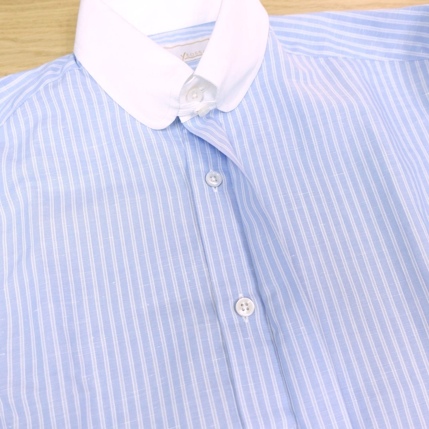 [Sample] Blue Reverse Stripe Shirt - SS032 - Yeossal & Co