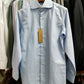 [Sample] Blue/White Stripes Long Sleeves Shirt - SS087 - Yeossal & Co