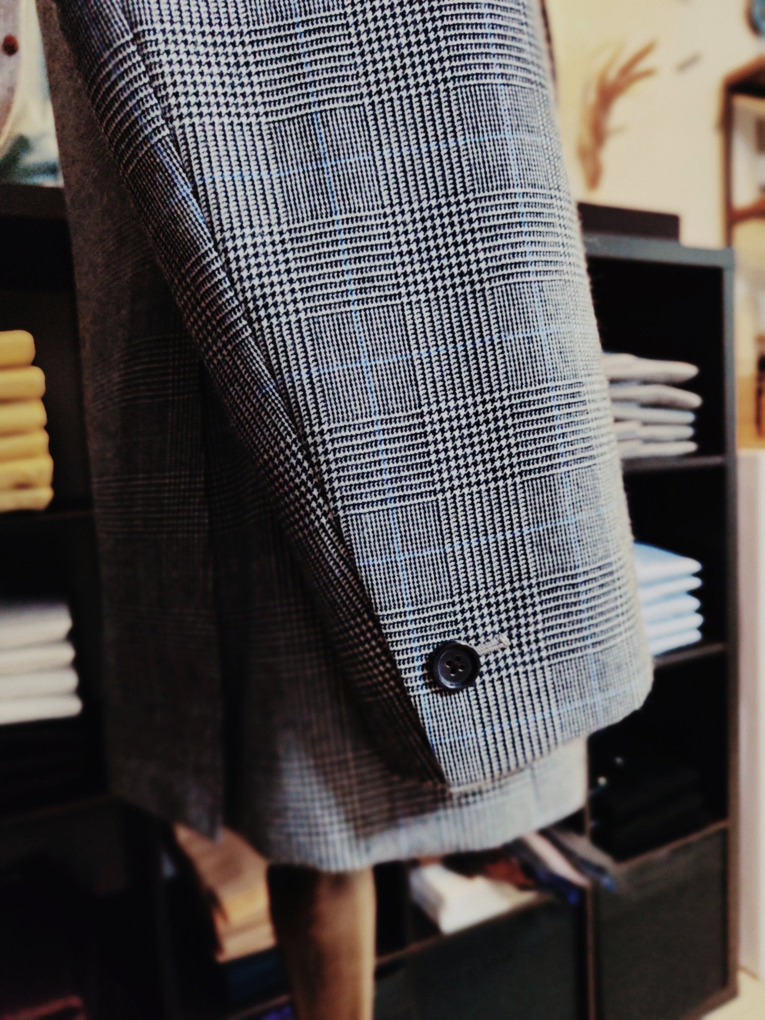 [Sample] Grey Prince of Wales Wool Jacket - SJ021 - Yeossal & Co