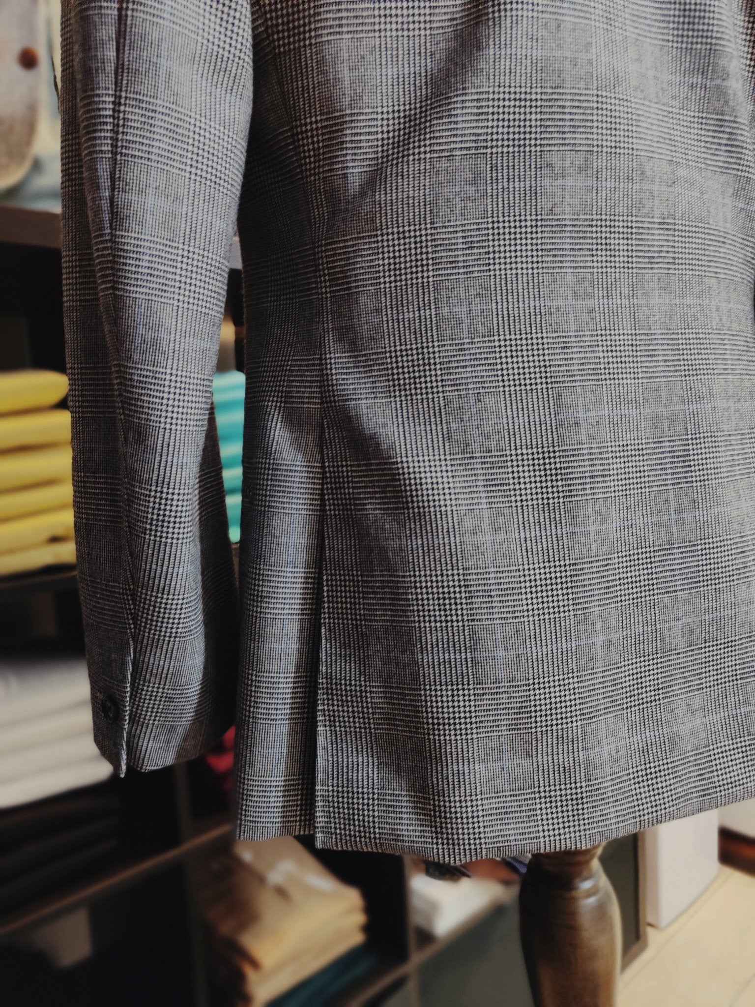 [Sample] Grey Prince of Wales Wool Jacket - SJ021 - Yeossal & Co