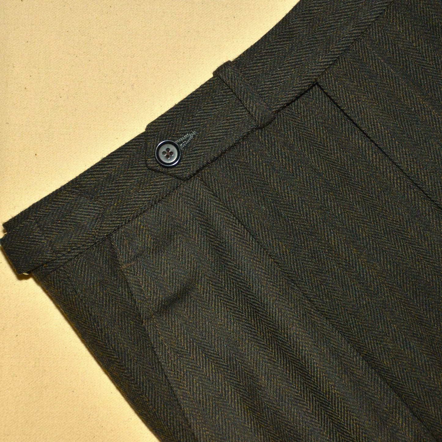 [Sample] Lanitex Wool Herringbone Trousers - ST090 - Yeossal & Co
