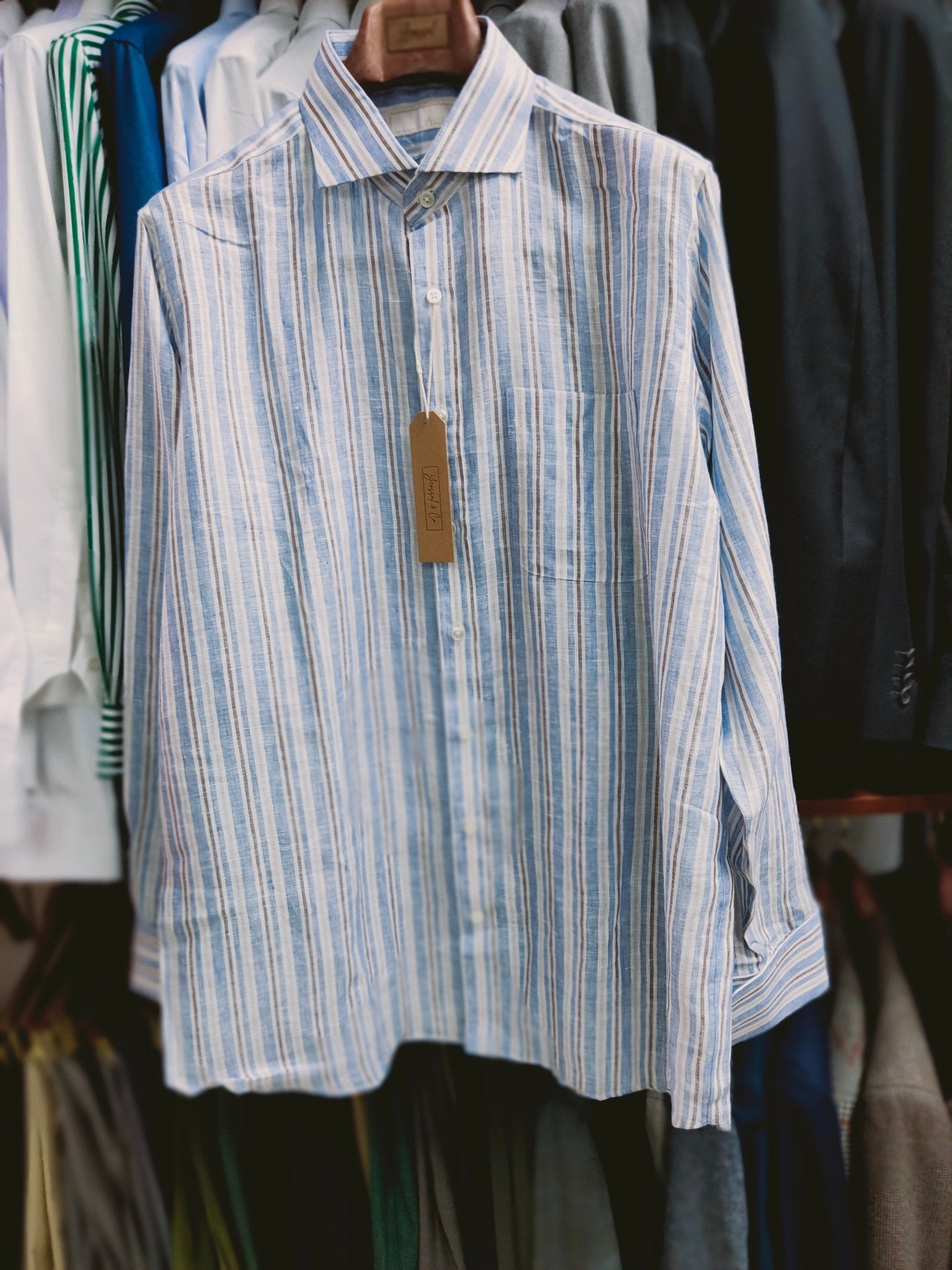 [Sample] Multi - Stripes Long Sleeves Shirt - SS077 - Yeossal & Co