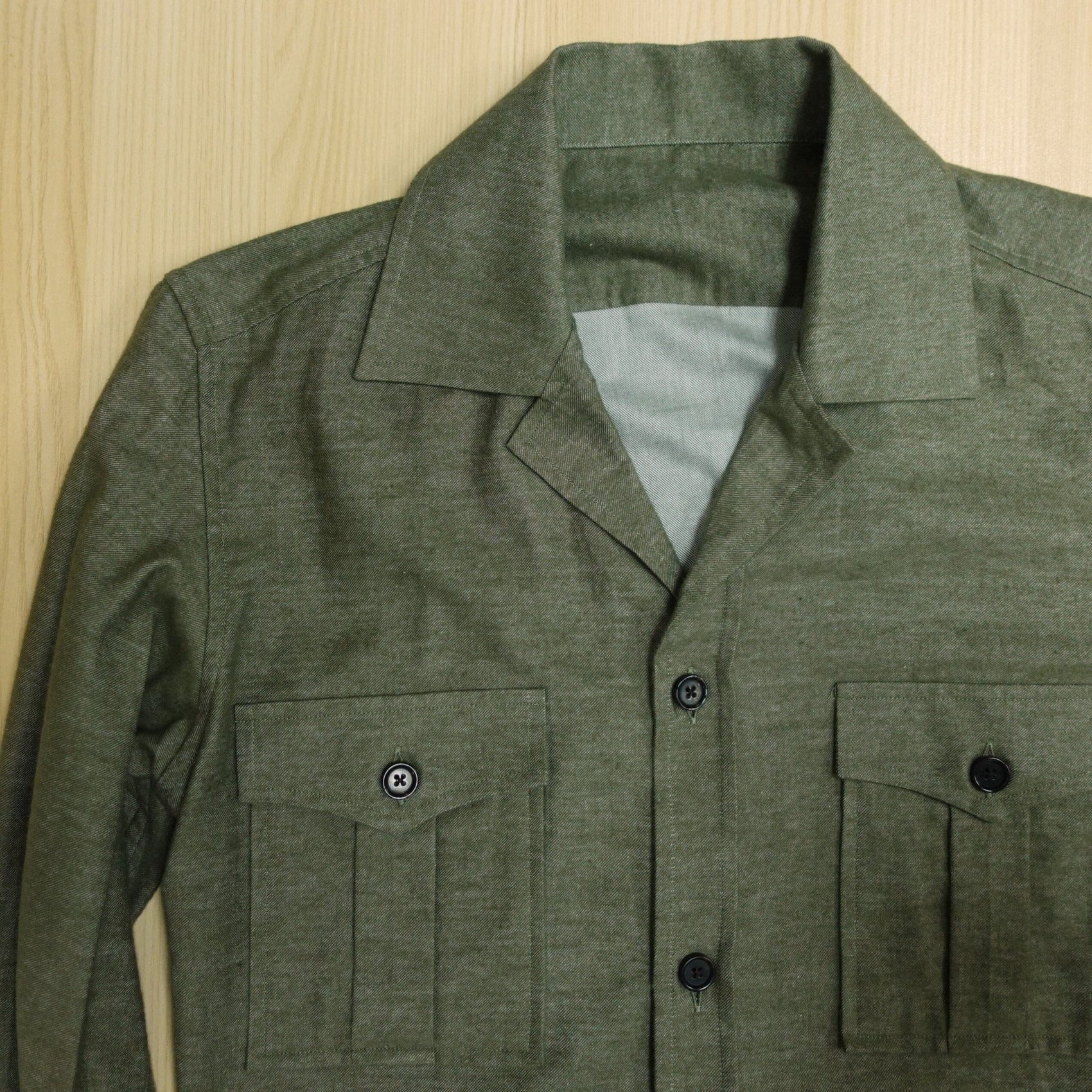 [Sample] Tessituria Monti Melange Brush Cotton Overshirt - SJ015 - Yeossal & Co