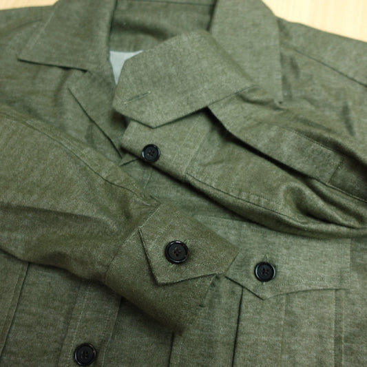 [Sample] Tessituria Monti Melange Brush Cotton Overshirt - SJ015 - Yeossal & Co