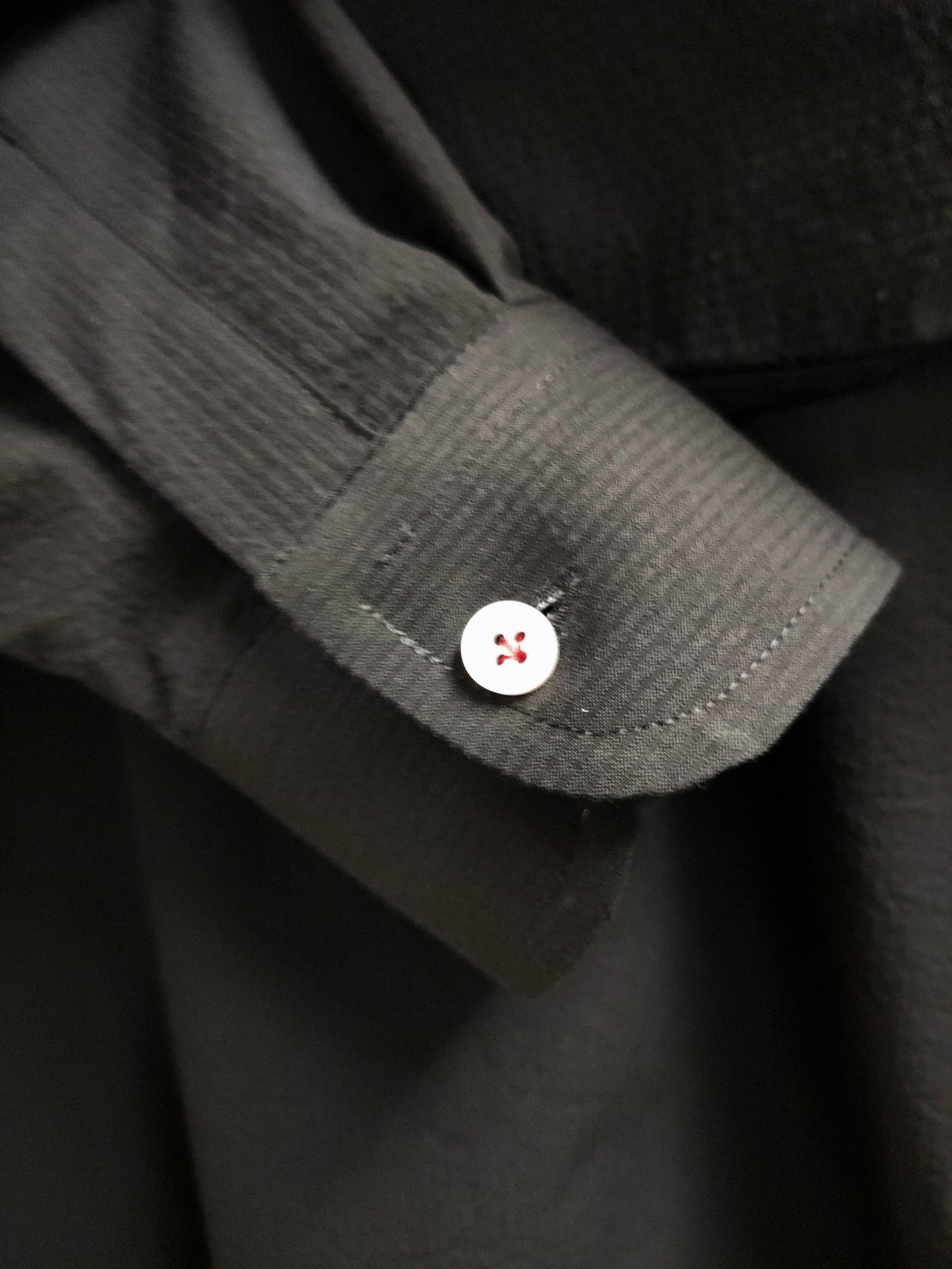 [Sample] Thomas Mason Black Seersucker Long Sleeves Shirt - SS088 - Yeossal & Co