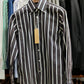 [Sample] Thomas Mason Grey/Navy/White Stripes Long Sleeves Shirt - SS073 - Yeossal & Co