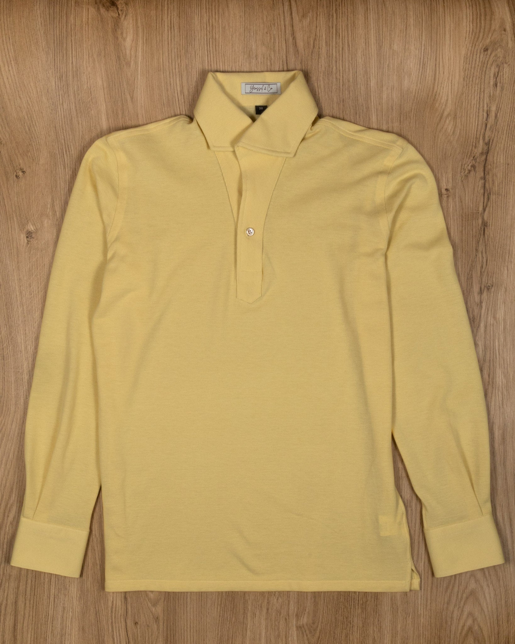 Soft Yellow Stretch - Cotton Pique Polo Shirt MFC0010 - Yeossal & Co