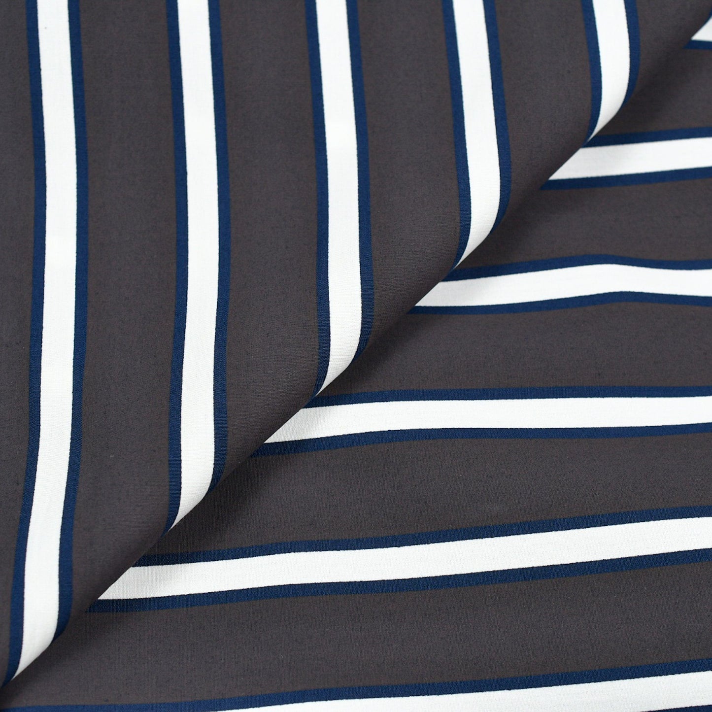 Thomas Mason Grey/Navy/White Stripes Shirt - Yeossal & Co