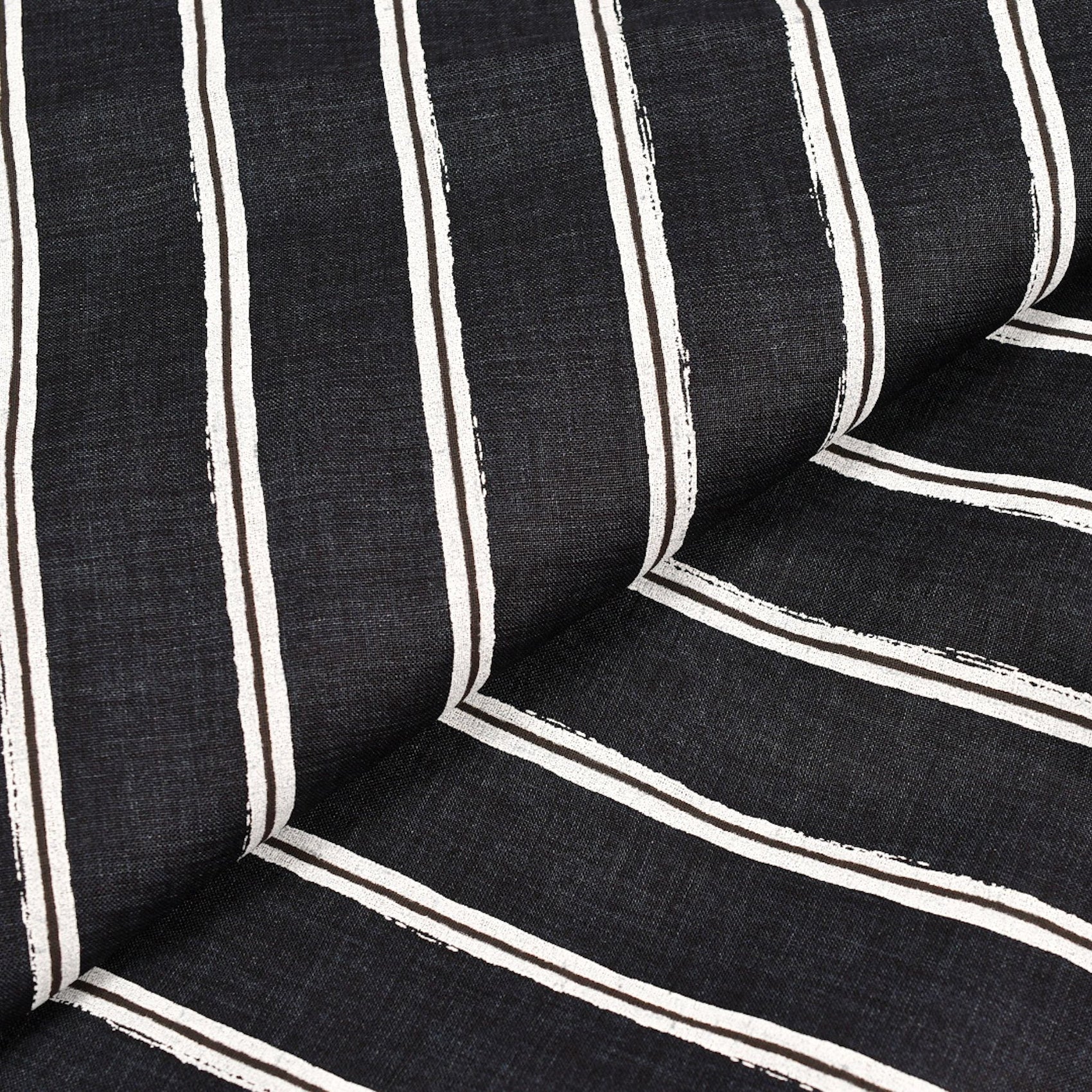 Thomas Mason Navy/Silver/Black Stripes Linen Shirt - Yeossal & Co