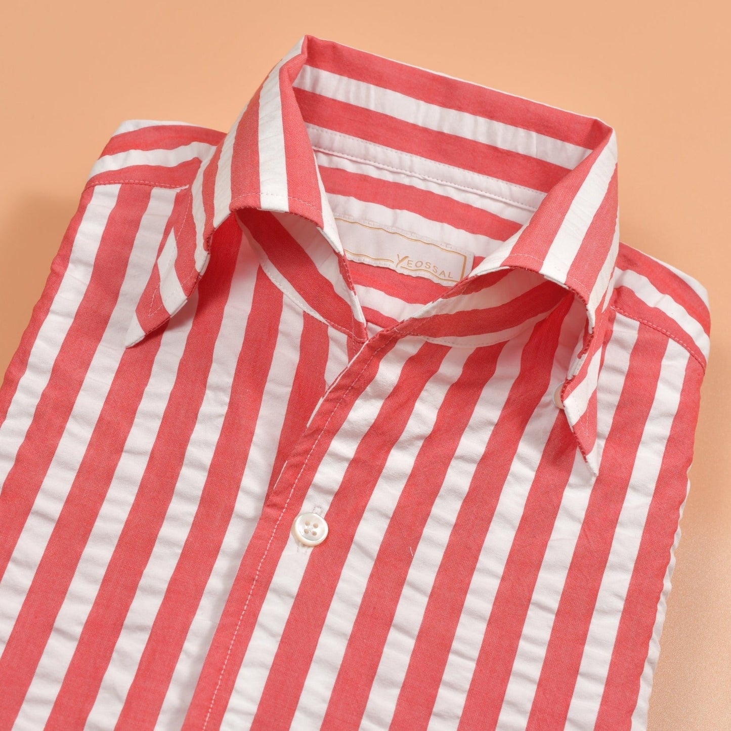 Thomas Mason Red/White Stripes Seersucker - Yeossal & Co