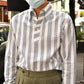 Thomas Mason White/Navy Multi - Stripe Seersucker Shirt MFC0395 - Yeossal & Co
