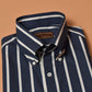 Thomas Mason Wide Navy/White Stripes Shirt - Yeossal & Co