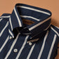 Thomas Mason Wide Navy/White Stripes Shirt - Yeossal & Co