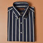 Thomas Mason Wide Navy/White Stripes Shirt - Yeossal & Co
