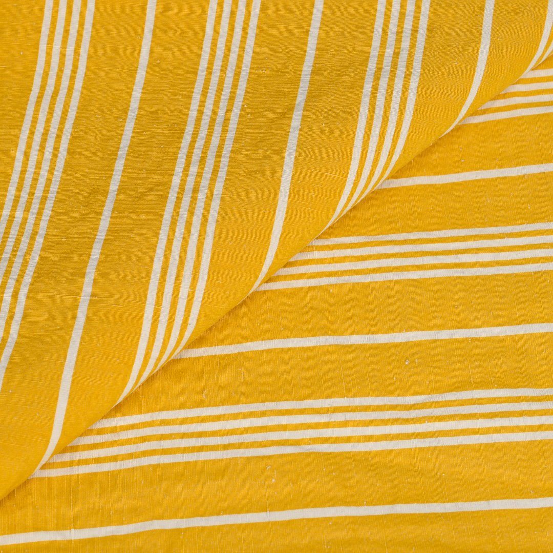 Thomas Mason Yellow/White Multi - Stripes Cotton - Linen Shirt MFA0558 - Yeossal & Co