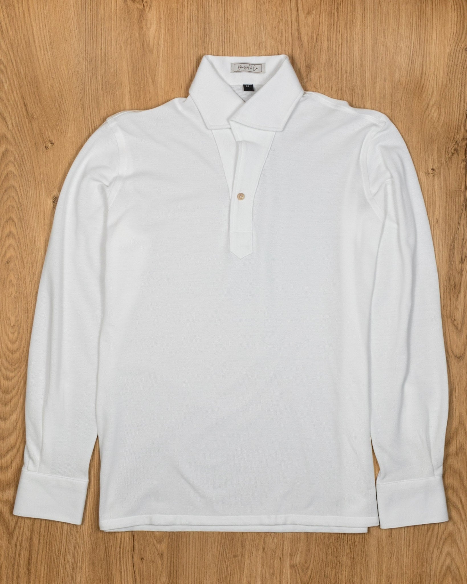 White Stretch - Cotton Pique Polo Shirt MFC0030 - Yeossal & Co